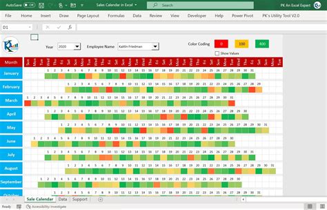 Sales calendar .